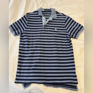 Ralph Lauren Navy and Light Blue Striped Polo Shirt